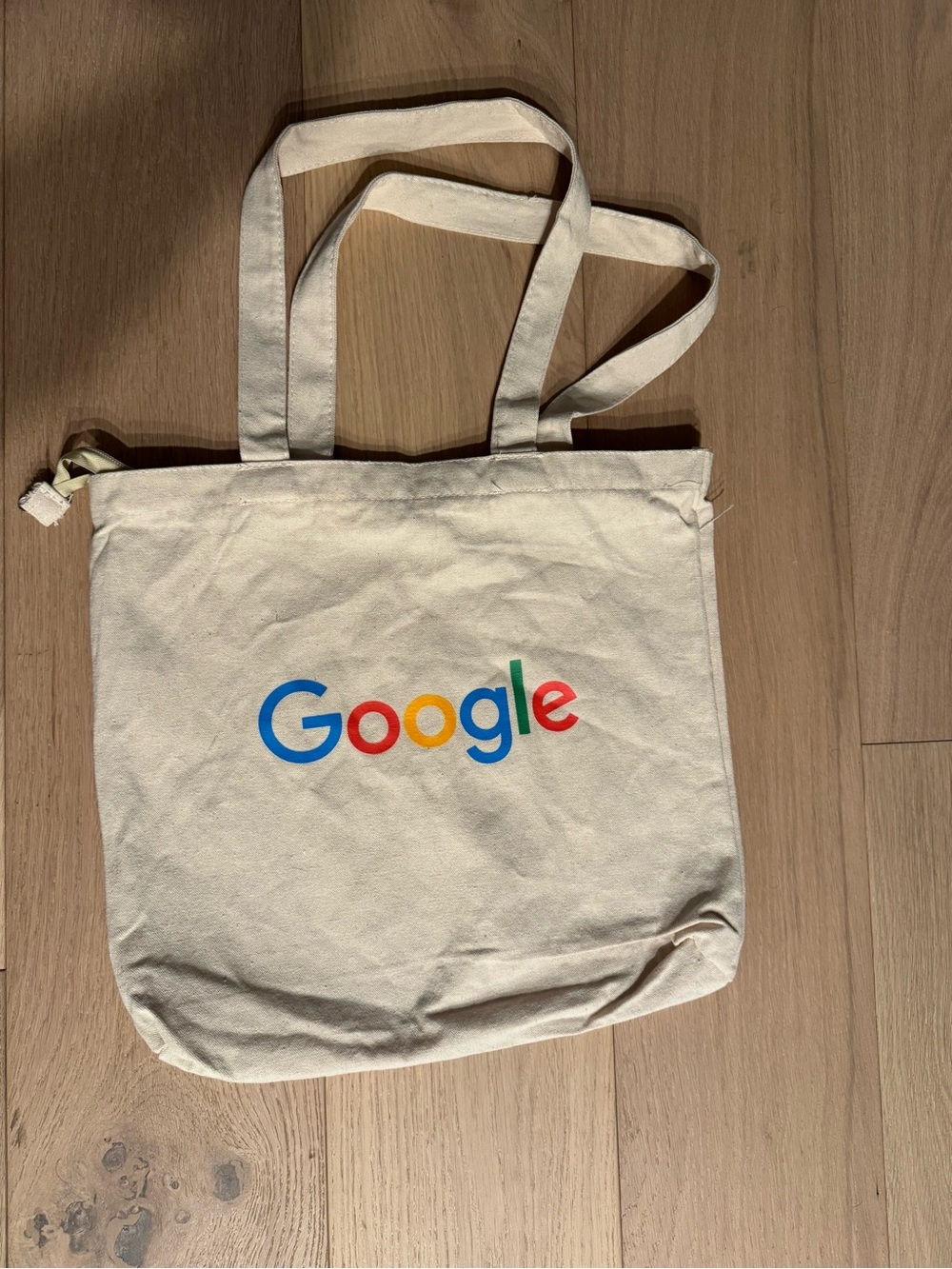google Natural Canvas Tote with Multicolor Logo